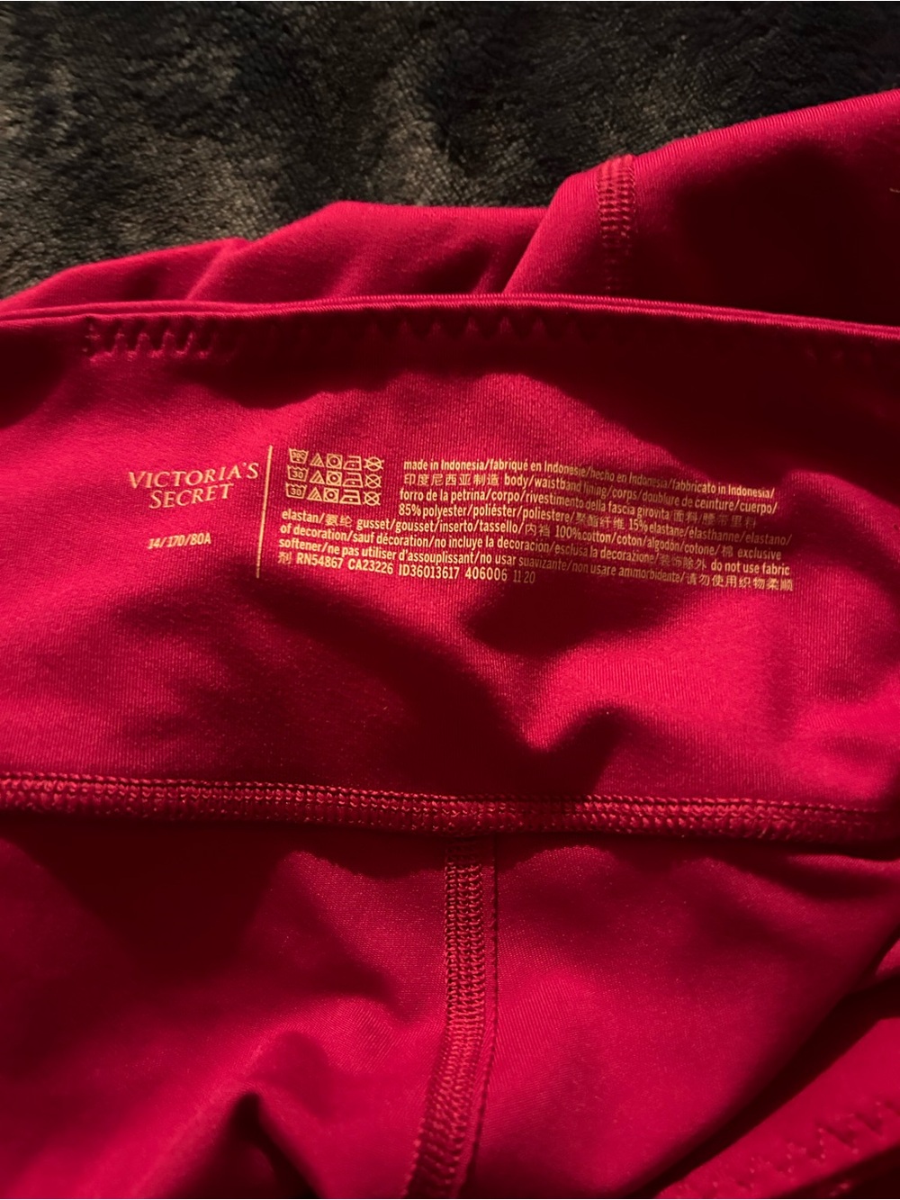 Victoria's Secret Black Leggings with Multicolor Logo & Hot Pink Leggings - Picture 3 of 3